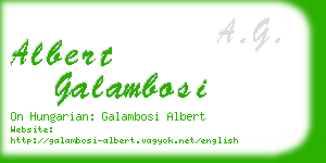 albert galambosi business card